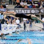 Jackson sophomore Olivia Hoyla helped the Timberwolves to a fifth-place team finish at the Class 4A girls swim and dive state championships Saturday at King County Aquatic Center in Federal Way. (Ryan Berry / The Herald)