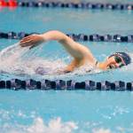 Glacier Peaks Alena Lehmann competes in the consolation heat of the 500 yard freestyle during the WIAA 4A Girls State Swim & Dive Championships on Saturday, Nov. 12, 2022, at the Weyerhaeuser King County Aquatic Center in Federal Way, Washington. (Ryan Berry / The Herald)