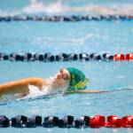 Shorecrest sophomore Quinn Whorley competes in the 500 yard freestyle consolation, finishing first in the heat, during the WIAA 3A Girls State Swim and Dive Championships on Saturday, Nov. 12, 2022, at the Weyerhaeuser King County Aquatic Center in Federal Way, Washington. (Ryan Berry / The Herald)