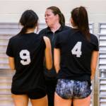 Head coach Annalise Mudaliar talks to her team during practice on Tuesday, Nov. 15, 2022 in Bothell, Washington. (Olivia Vanni / The Herald)