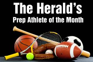 A variety of sports equipment on a black background including an american football, a soccer ball, a baseball, a baseball bat, a tennis raquet, a tennis ball, and a basketball