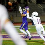 Lake Stevens receiver Cassidy Bolong-Banks hauls in a catch. (Ryan Berry / The Herald)