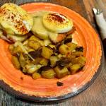 Salmon Eggs Benedict with a side of skillet potatoes, $16, at Quil Ceda Creek Casino in Tulalip, where breakfast with numerous menu choices is served 24/7. (Andrea Brown / The Herald)