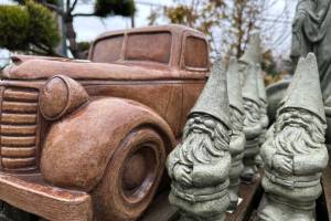 Garden gnomes and vintage trucks make fabulous yard art -- though the truck may be difficult to gift wrap.