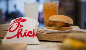 French fries and a fried chicken sandwich are shown at a Chick-fil-A restaurant in New York in 2015. MUST CREDIT: Bloomberg photo by Michael Nagle