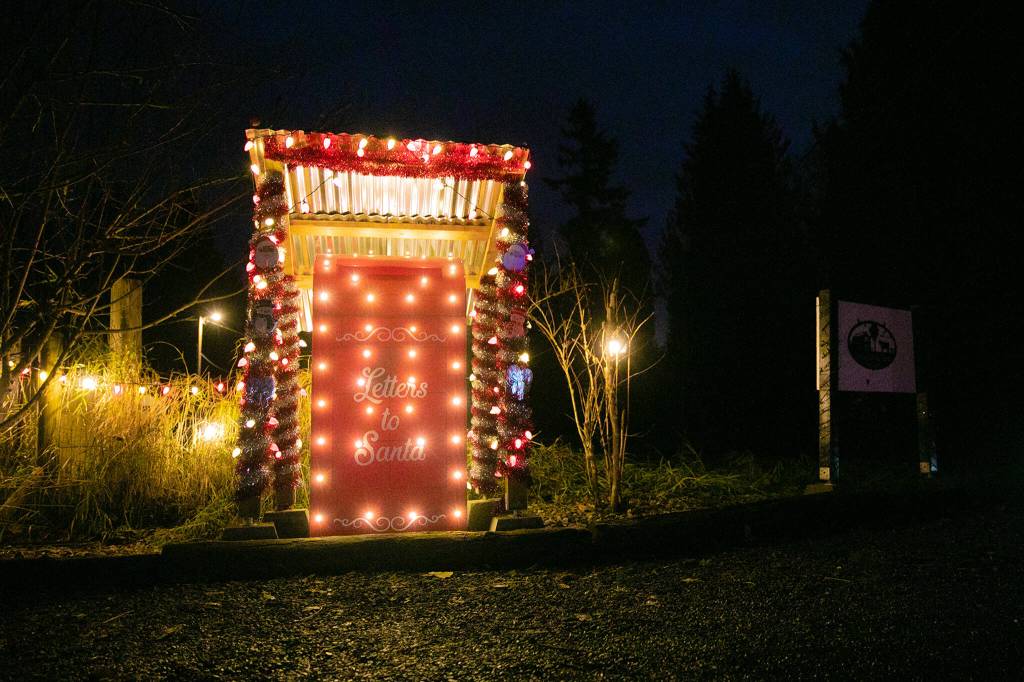 The Letters to Santa mailbox is hard to miss when driving down 147th Avenue NE in Lake Stevens. (Ryan Berry / The Herald)