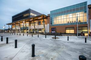 The exterior of the new Marysville Civic Center on Tuesday, Dec. 13, 2022 in Marysville, Washington. (Olivia Vanni / The Herald)