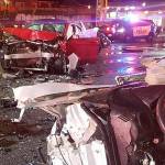 Four people were injured Saturday night in a three-vehicle crash on Evergreen Way near Pecks Drive in Everett. (Everett Fire Department)