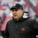 Ex-Washington State head coach Mike Leach walks onto the field before a game against Colorado on Oct. 19, 2019, in Pullman. (AP Photo/Young Kwak, File)