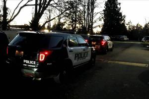 Everett police respond to a non-fatal shooting Wednesday afternoon on Casino Road. (Everett Police Department)