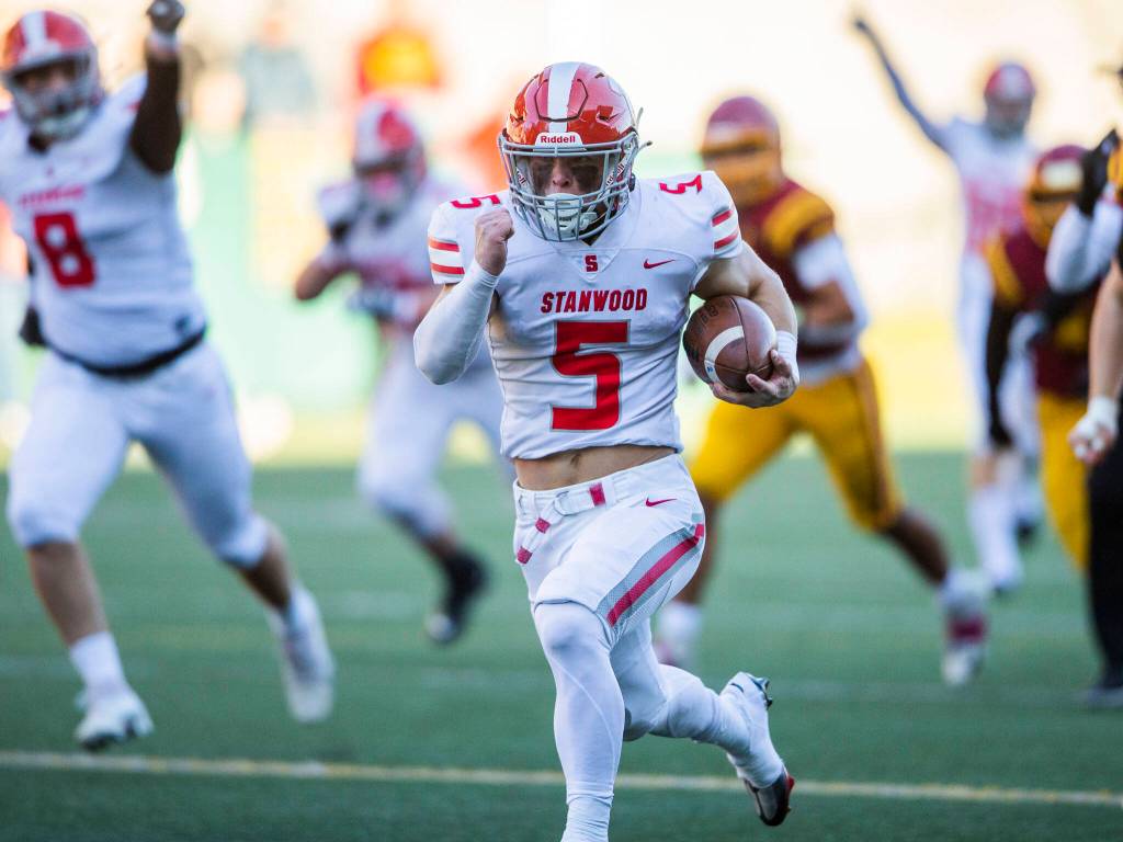 Stanwood running back Ryder Bumgarner (Olivia Vanni / The Herald)