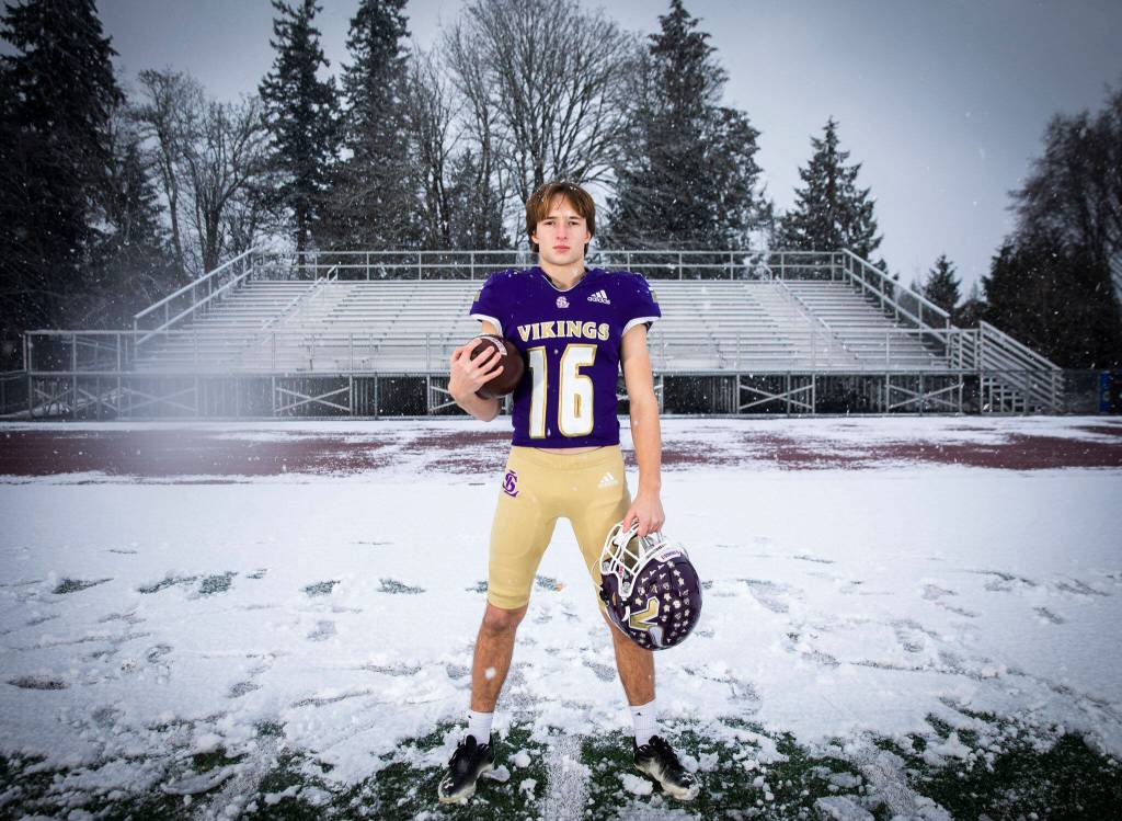 The Heralds All-Area first-team offense kickers: Lake Stevens senior Macray Flanders (K). Not pictured: Kamiak senior AJ Winsor (P). (Olivia Vanni / The Herald)
