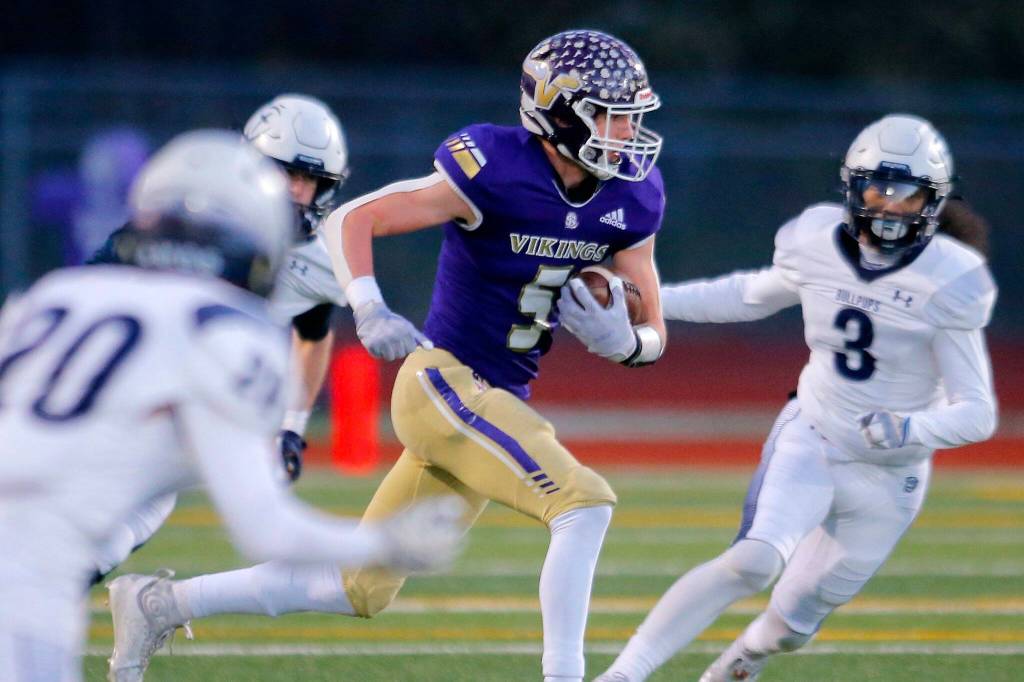 Lake Stevens receiver Cole Becker (Ryan Berry / The Herald)