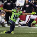 Seahawks wide receiver Tyler Lockett reacts to a call during a game against the 49ers on Dec. 15 in Seattle. (AP Photo/Stephen Brashear)