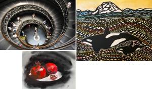 Featured artists for January at Gallery North in Edmonds are (from left) Tatyana Brown, Hannah Mason and Sam Spencer.