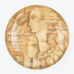 Viktor Schreckengost worked for Cowan briefly and created some of their most memorable designs. This earthenware plate shows the art deco style of the early 1930s.