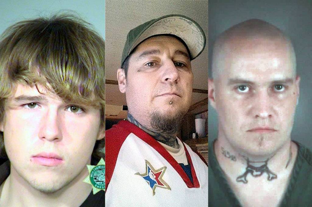 Three of the four defendants that pleaded guilty to a hate crime at the Rec Room Bar Grill in Lynnwood, including (top, L-R) Daniel Dorson (2013 photo), Jason DeSimas and Randy Smith (2009 photo). The fourth defendant, Jason Stanley, is not pictured.
