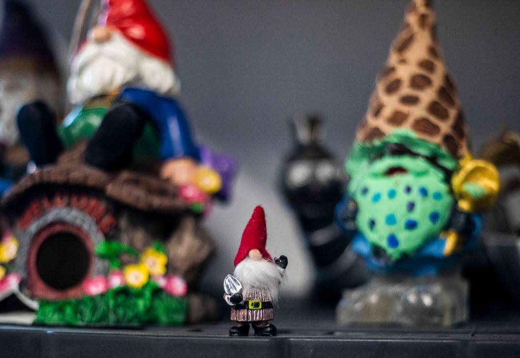 Ryan Tiland launched his gnome business after illness forced him to give up his former trade: repairing boats. (Olivia Vanni / The Herald)