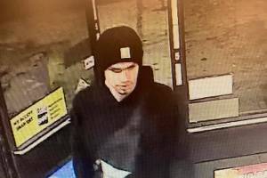 CORRECTS DAY TO TUESDAY IN SECOND REFERENCE - This surveillance video image released by the Yakima Police Department shows a suspect sought in a shooting at a convenience store in Yakima, Wash., early on Tuesday, Jan. 24, 2023. At least three people were killed in a random shooting Tuesday, in Yakima, and police are still searching for the suspect. (Yakima Police Department via AP).