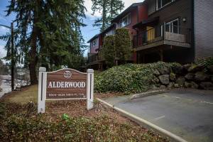 Alderwood Manor, a HASCO building, in Lynnwood, Washington on Thursday, Feb. 2, 2023. (Annie Barker / The Herald)