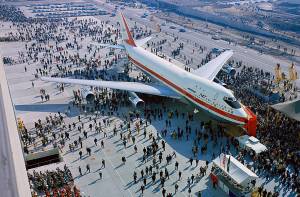 Photo Courtesy The Boeing Co.
On September 30, 1968, the first 747-100 rolled out of Boeing's Everett factory.
