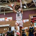 Mountlake Terraces Jaxon Dubiel makes a layup during the game against Everett on Jan. 17 in Mountlake Terrace. The defending 3A District 1 champion Hawks enter this years tournament with the top seed. (Olivia Vanni / The Herald)