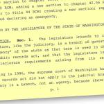 Adopted by the state Legilature in 2018, Senate Bill 6617, would have largely exempted lawmakers from the provisions of the state Public Records Act. It was vetoed by Gov. Jay Inslee after public outcry.