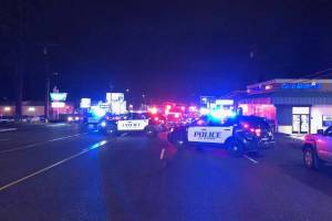 Police respond to the scene of the hit-and-run that killed Daniel Martinez Gomez on Dec. 30, 2022, in Everett, Washington. (Everett Police Department)