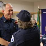 Fire Chief Ned Vander Pol (left) being sworn in during the Marysville Fire District Board of Directors meeting on Wednesday, in Marysville. (Marysville Fire District)