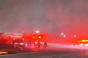 Seven residents were displaced following a fire that damaged an apartment building Saturday morning, Feb. 18, 2023 in Marysville, Washington. (Marysville Fire District)
