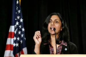 New Seattle City Councilmember Kshama Sawant speaks during an inauguration ceremony for city officials on Jan. 6, 2014, in Seattle. One of Sawants earliest memories of the caste system was hearing her grandfather – a man she otherwise loved very much – utter a slur to summon their lower-caste maid. Now an elected official in a city thousands of miles from India, she has proposed an ordinance to add caste to Seattles anti-discrimination laws. (AP Photo / Elaine Thompson, File)