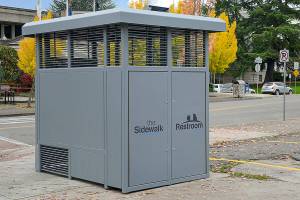 The City of Everett is set to purchase two single sidewalk restrooms from Romtec, a company based in Roseburg, Ore., for $315,000. (Romtec)