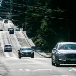 Cars move northbound along Ninth Avenue on Friday, Feb. 24, 2023 in Edmonds, Washington. (Olivia Vanni / The Herald)