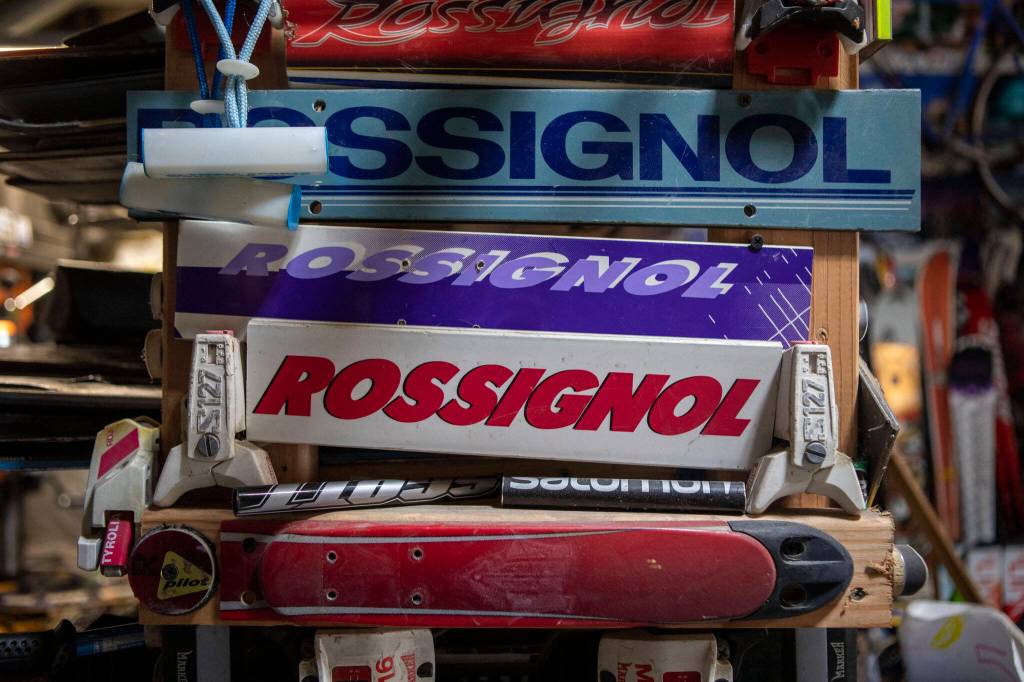 If not for Brian Geppert, these skis would wind up in a landfill. (Annie Barker / The Herald)