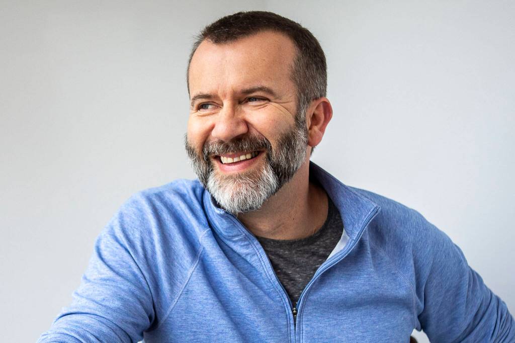 Ryan Hembree poses for a photo at Skip Rock Distillers on March 3, 2023 in Snohomish, Washington. (Annie Barker / The Herald)