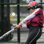 Cascades Jaidyn Wilson gets a hit during the game against Lakewood on Monday, March 13, 2023 in Everett, Washington. (Olivia Vanni / The Herald)