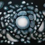 Cryosphere, a collaborative piece by artists Meg Holgate and Steve Klein, is positioned on a back wall during installation at Schack Art Center on Saturday, March 18, 2023, in Everett, Washington. (Ryan Berry / The Herald)