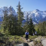 Hikers make their way along the Heybrook Ridge Trail on Friday, March 18, 2023, in Index, Washington. (Kayla Dunn / The Herald).