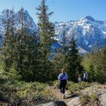 Hikers make their way along the Heybrook Ridge Trail on Friday, March 18, 2023, in Index, Washington. (Kayla Dunn / The Herald).