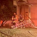 Firefighters respond to a house fire Wednesday morning in the 3400 block of Broadway. (Everett Fire Department)