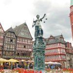 Frankfurt's Romerberg Square looks old, but the half-timbered buildings were rebuilt in 1983, four decades after bombs destroyed the originals during World War II.
