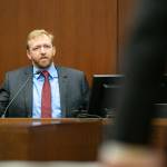 Dr. Granville Storey answers toxicological questions pertaining to methamphetamine and fentanyl during the trial of Richard Rotter on Thursday, March 30, 2023, at Snohomish County Superior Court in Everett, Washington. (Ryan Berry / The Herald)