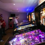 Pinball and other arcade games are set up in a back room at Three Bull Brewing on Wednesday, April 19, 2023, in Snohomish, Washington. (Ryan Berry / The Herald)