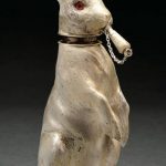 Figural cocktail shakers, like this silver-plated rabbit, were popular in the 1920s and 30s and have been reproduced more recently. This Easter bunny cocktail shaker isnt leaving treats for kids!