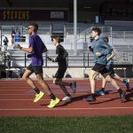 Track and field athletes practice after school at Lake Stevens High School in Lake Stevens, Washington on Wednesday, March 22, 2023. The team has over 300 members. (Annie Barker / The Herald)