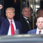 Former President Donald Trump leaves Trump Tower in New York on Tuesday, April 4, 2023. Trump will surrender in Manhattan on Tuesday to face criminal charges stemming from 2016 hush money payments. (AP Photo/Bryan Woolston)