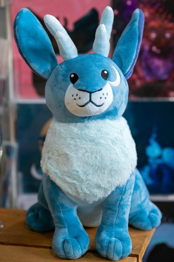 A Lunar Jackalope plush toy designed by Danie Hadsall. (Ryan Berry / The Herald)