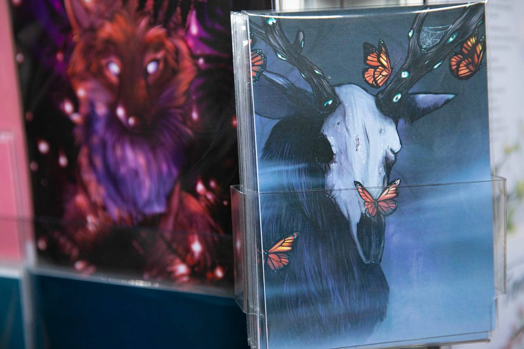 Artwork by Danie Hadsall for sale at Artisans PNW. (Ryan Berry / The Herald)