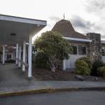 Hope Church in Everett, Washington on Wednesday, April 5, 2023. The church will potentially be converted to a low barrier homeless shelter. (Annie Barker / The Herald)