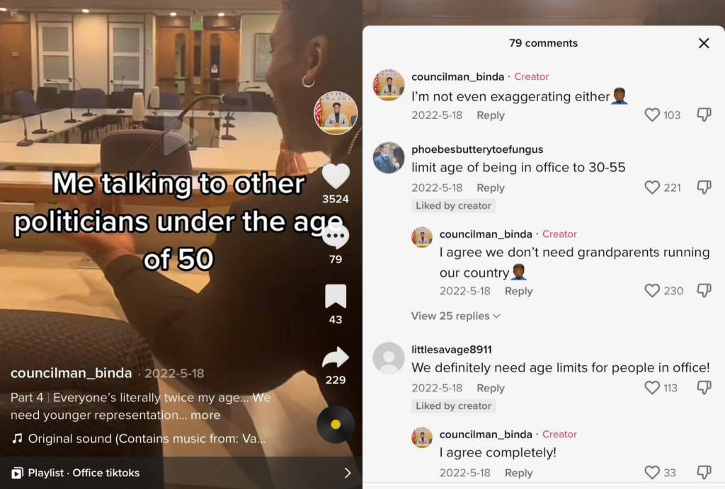 Screenshots from Josh Bindas TikTok account.